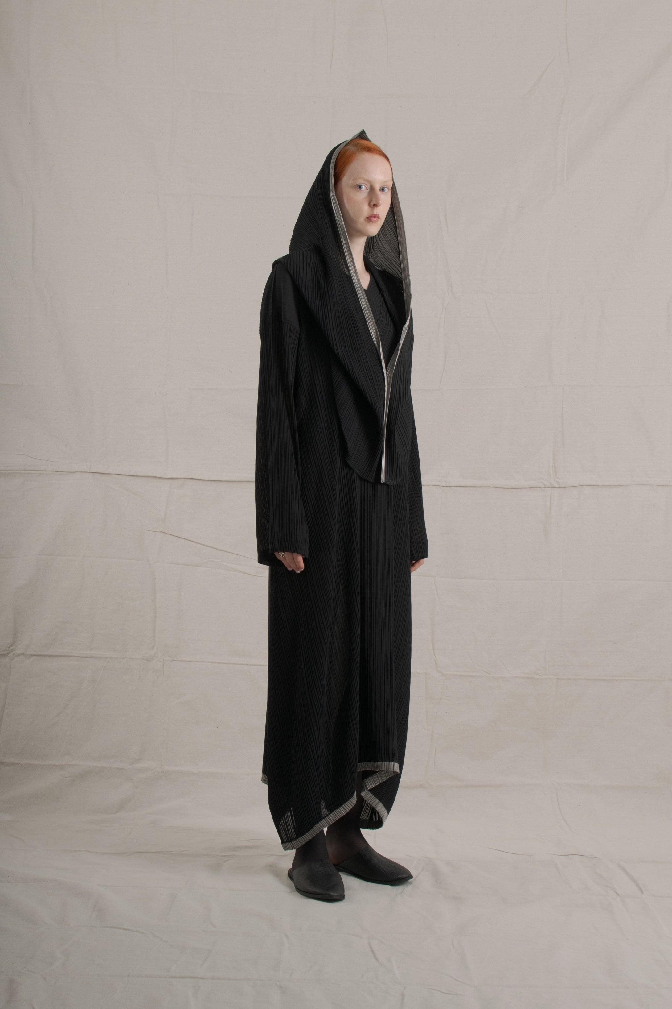 issey miyake black pleated dress Women's Pleats Please Issey Miyake August Pleated Midi Dress, Size 5