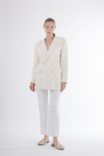 Load image into Gallery viewer, 1990&#39;s Jean Paul Gaultier White Painted Linen Blazer
