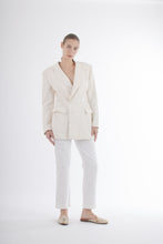 Load image into Gallery viewer, 1990&#39;s Jean Paul Gaultier White Painted Linen Blazer
