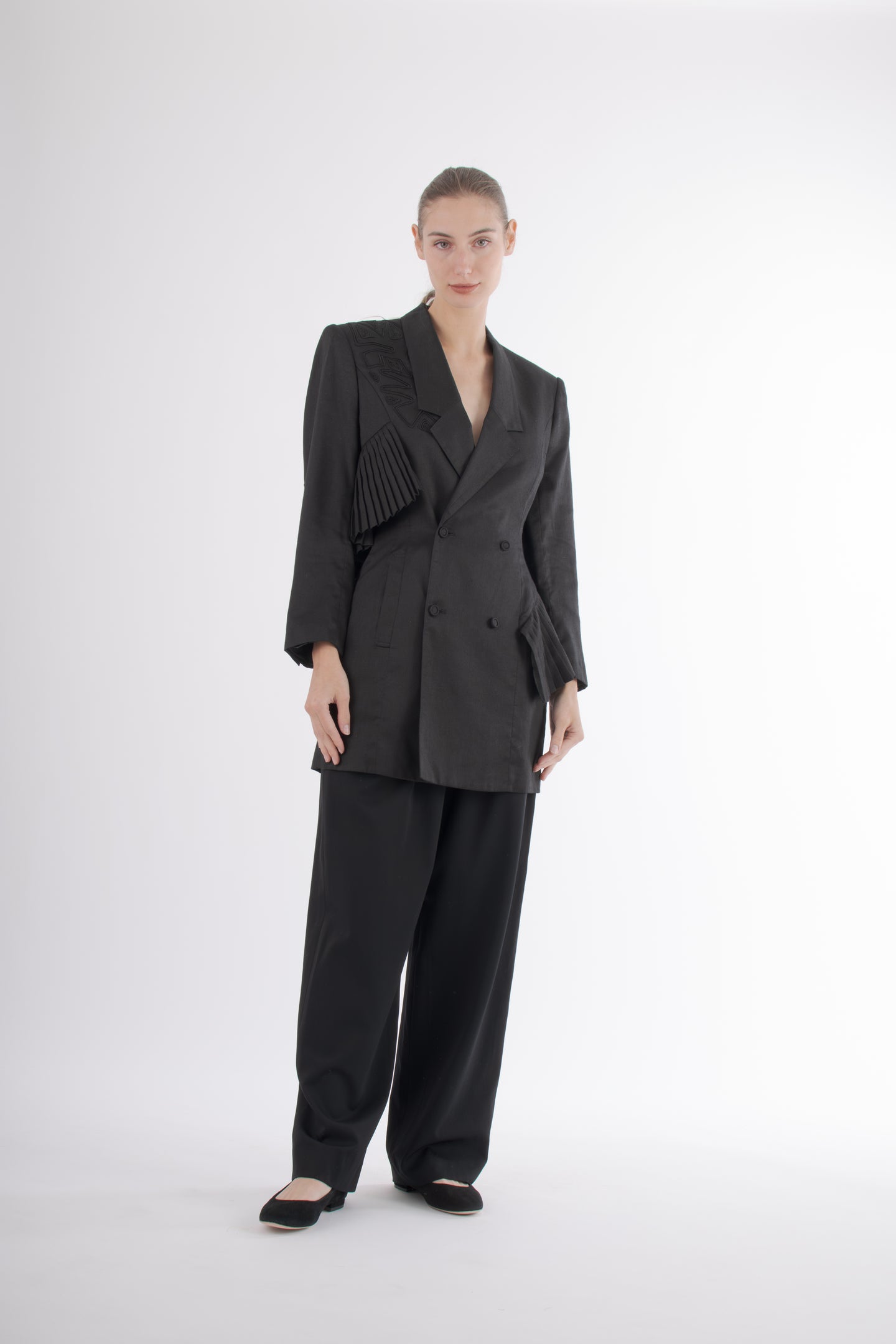1980's Kansai Yamamoto  Black Pleated Blazer