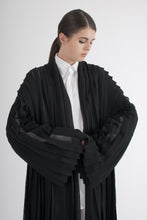 Load image into Gallery viewer, 1980&#39;s Issey Miyake Black Woven Silk Pleated Duster
