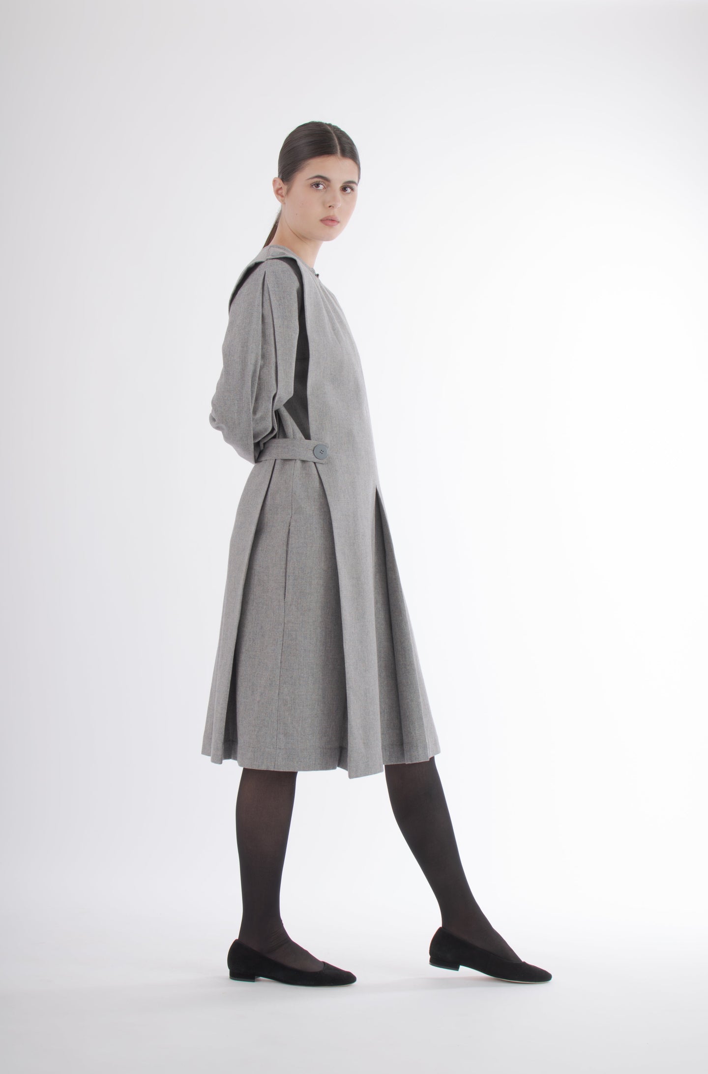 1980's Poi by Krizia Wool Structural Grey Dress