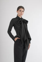 Load image into Gallery viewer, 1990&#39;s Yohji Yamamoto Black Raw Silk Blouse
