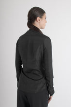 Load image into Gallery viewer, 1990&#39;s Yohji Yamamoto Black Raw Silk Blouse
