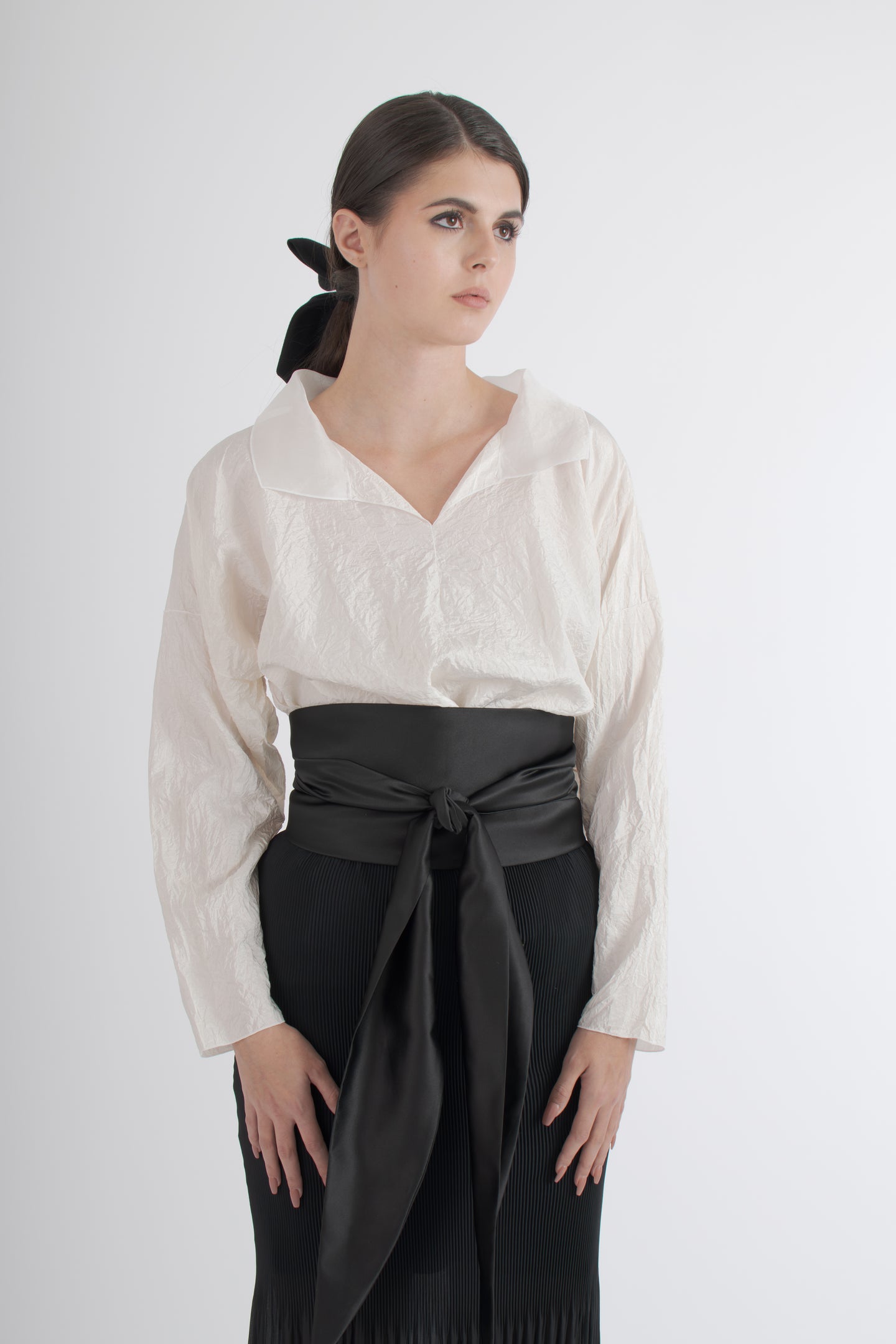 1990's Zoran Crinkle Silk Blouse