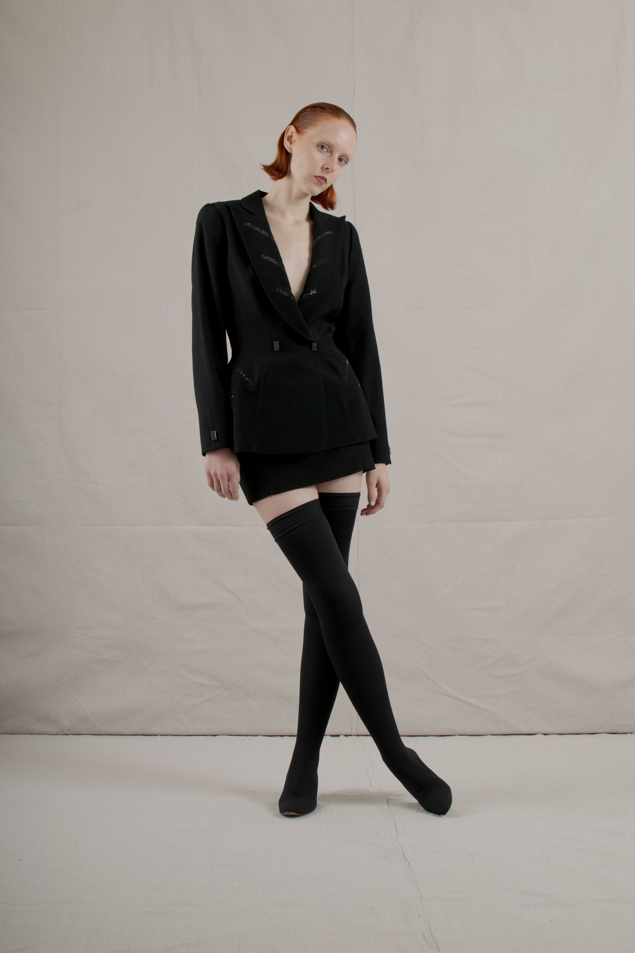 Fall 1998 Thierry Mugler Black Skirt Suit