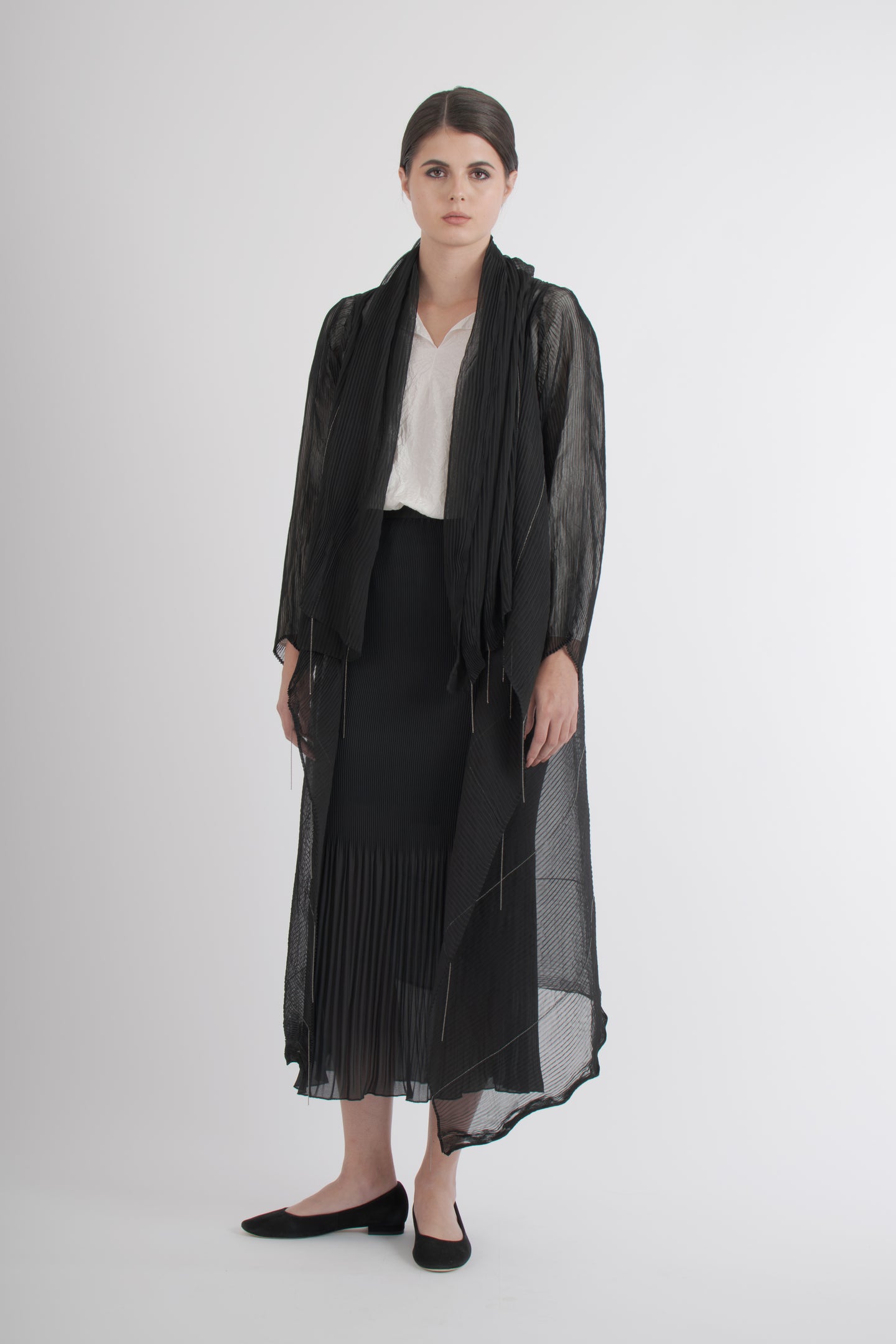 1990's Fette by Issey Miyake Sheer Duster w/ Ball Chain Details