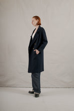 Load image into Gallery viewer, 1980&#39;s Chanel Navy Quilted Double Breasted Coat
