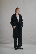 Load image into Gallery viewer, 1980&#39;s Chanel Navy Quilted Double Breasted Coat
