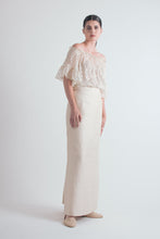 Load image into Gallery viewer, 1970&#39;s Yves Saint Laurent Silk Chiffon &amp; Lurex Polka Dot Off Shoulder Top
