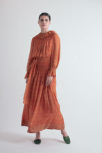 Load image into Gallery viewer, 1970&#39;s Treacy Lowe London Tissue Silk Smocked Maxi dress
