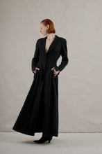 Load image into Gallery viewer, F/W 2002 Chanel Black/Navy Lurex Bouclé Maxi Coat
