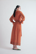 Load image into Gallery viewer, 1970&#39;s Treacy Lowe London Tissue Silk Smocked Maxi dress
