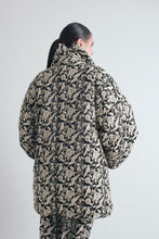 Load image into Gallery viewer, 1980&#39;s OMO Norma Kamali Embroidered Satin Puffer Coat
