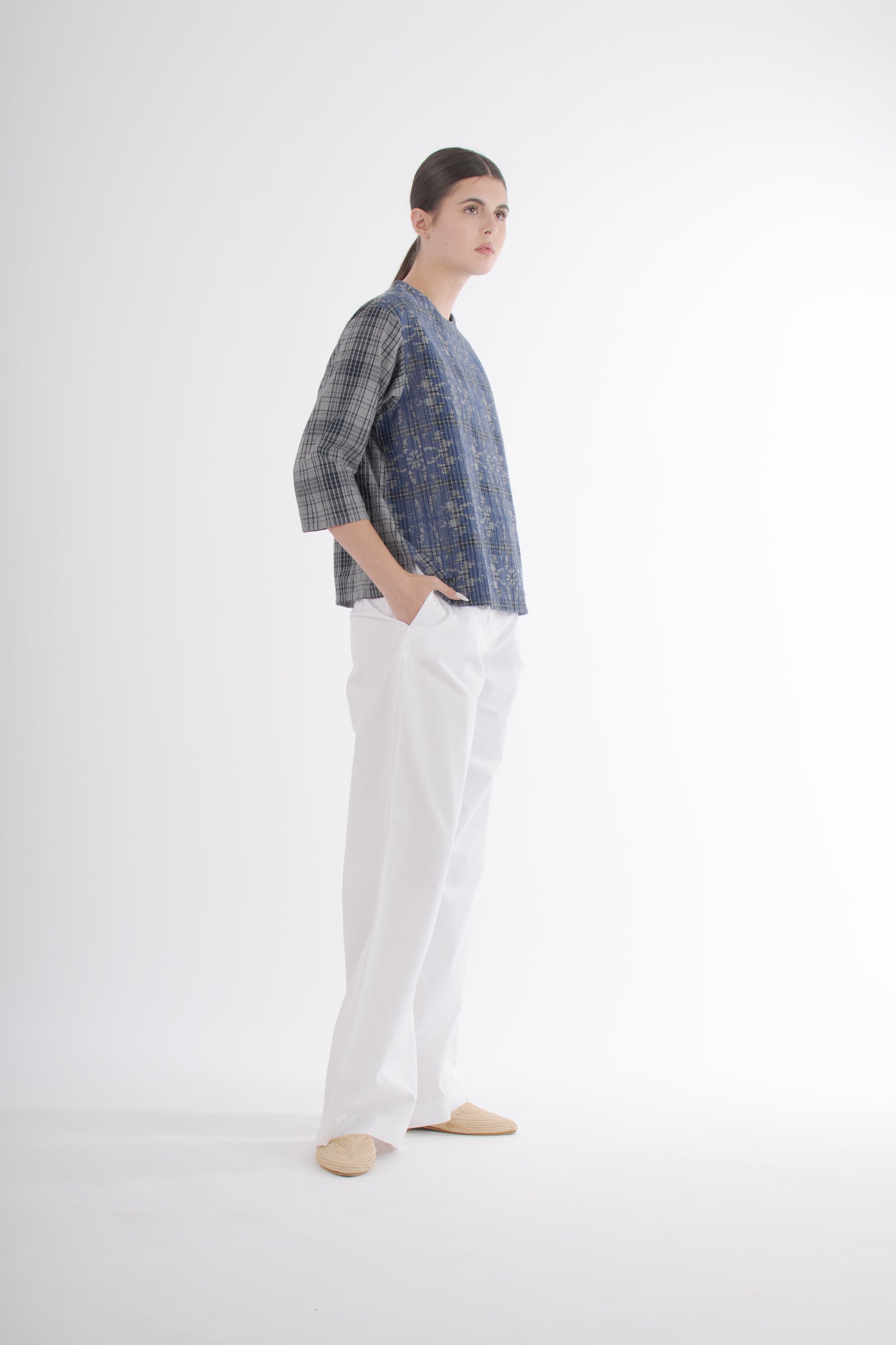 Y2K Issey Miyake Plantation Ikat Textile Top
