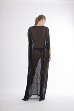 Load image into Gallery viewer, 1920&#39;s Black Silk Chiffon &amp; Gold Embroidered Kaftan
