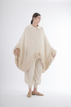 Load image into Gallery viewer, 1980&#39;s Norma Kamali Ivory Cable Knit Poncho
