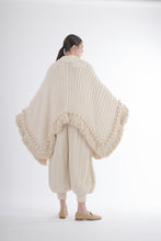Load image into Gallery viewer, 1980&#39;s Norma Kamali Ivory Cable Knit Poncho
