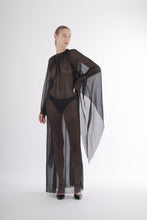 Load image into Gallery viewer, 1970&#39;s Italian Black Silk Chiffon &amp; Swarovski Crystal Dress
