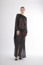 Load image into Gallery viewer, 1970&#39;s Italian Black Silk Chiffon &amp; Swarovski Crystal Dress
