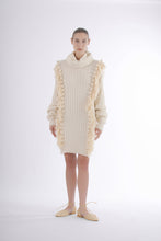Load image into Gallery viewer, 1980&#39;s Norma Kamali Ivory Cable Knit Sweater Dress
