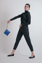 Load image into Gallery viewer, Issey Miyake Baobao Metallic Blue Octahedron Wristlet Bag
