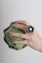 Load image into Gallery viewer, 1970&#39;s Brutalist Cocktail Smoky Topaz Sterling Ring by Rachel Gera
